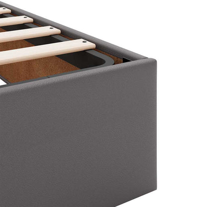 Struttura Letto Pouf senza Materasso Grigio 80x200cm Similpelle