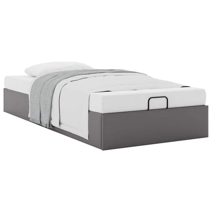 Struttura Letto Pouf senza Materasso Grigio 80x200cm Similpelle