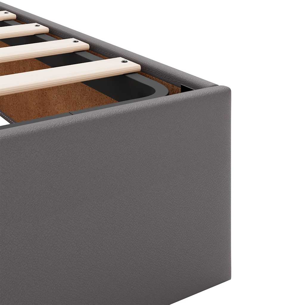 Struttura Letto Pouf senza Materasso Grigio 90x190cm Similpelle