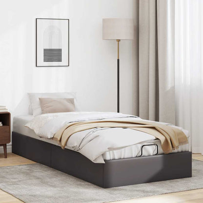 Struttura Letto Pouf senza Materasso Grigio 90x190cm Similpelle