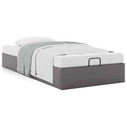 Struttura Letto Pouf senza Materasso Grigio 90x190cm Similpelle