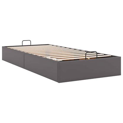 Struttura Letto Pouf senza Materasso Grigio 90x190cm Similpelle