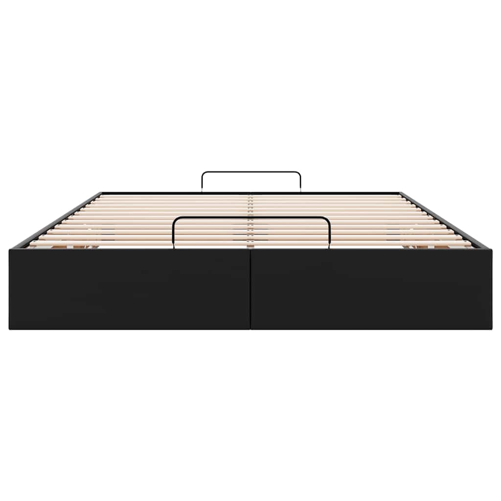 Struttura Letto Pouf senza Materasso Nero 140x190 cm Similpelle - homemem39