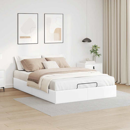 Struttura Letto Pouf senza Materasso Bianco 140x190 cm