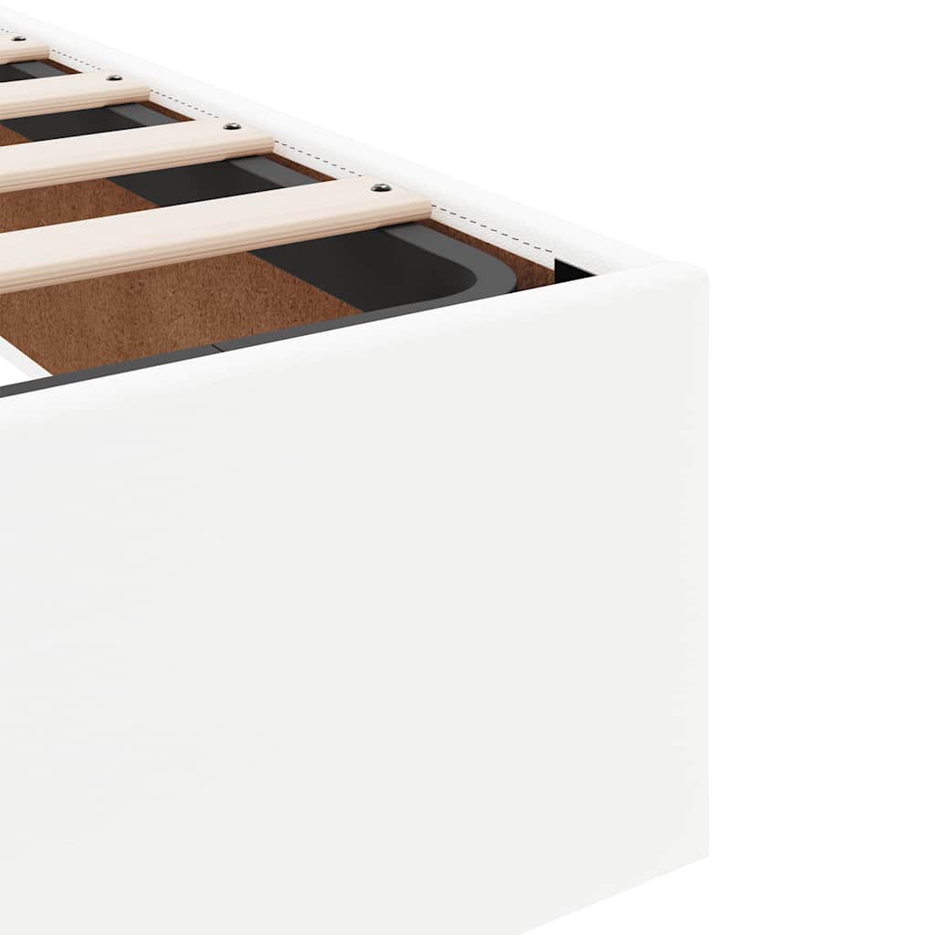 Struttura Letto Pouf senza Materasso Bianco 140x190 cm
