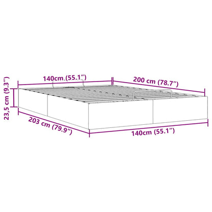 Struttura Letto Pouf senza Materasso 140x200 cm Similpelle