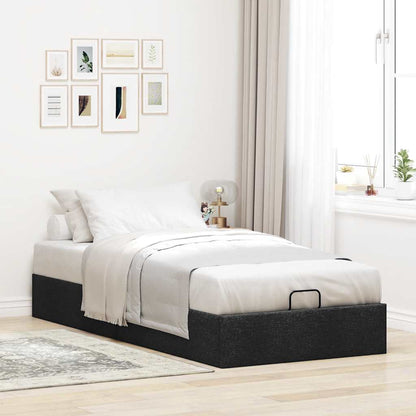 Struttura Letto Pouf senza Materasso Nero 80x200 cm in Tessuto | homemem39