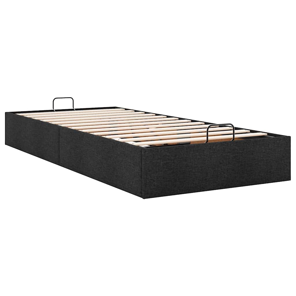 Struttura Letto Pouf senza Materasso Nero 80x200 cm in Tessuto | homemem39