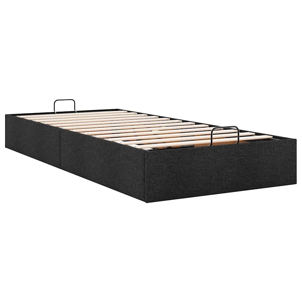 Struttura Letto Pouf senza Materasso Nero 90x190 cm in Tessuto | homemem39