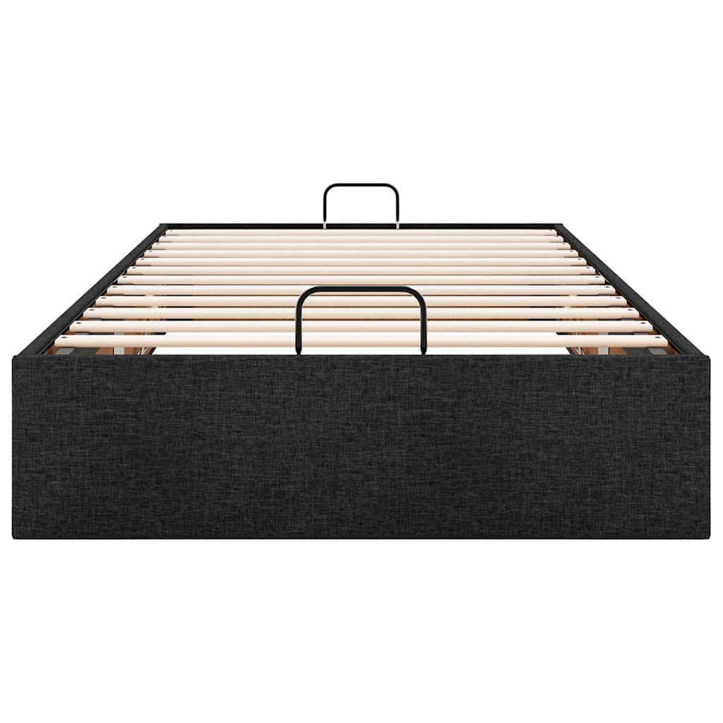 Struttura Letto Pouf senza Materasso Nero 90x190 cm in Tessuto