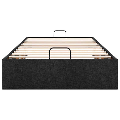 Struttura Letto Pouf senza Materasso Nero 90x190 cm in Tessuto
