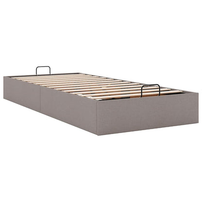 Struttura Letto Pouf senza Materasso Tortora 90x190 cm Tessuto | homemem39
