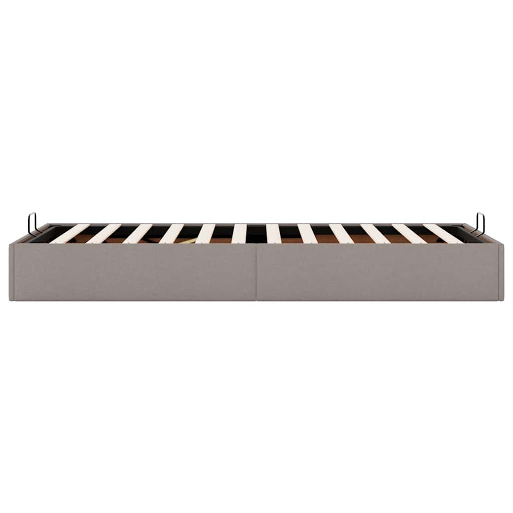Struttura Letto Pouf senza Materasso Tortora 90x190 cm Tessuto