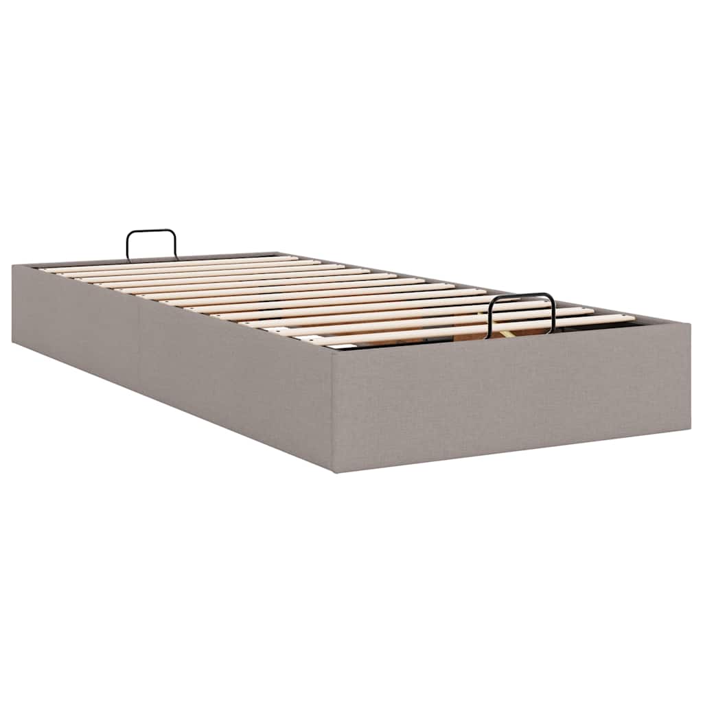 Struttura Letto Pouf senza Materasso Tortora 90x190 cm Tessuto