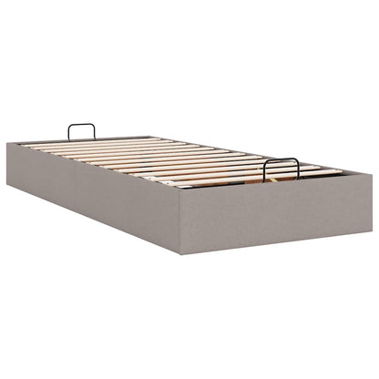 Struttura Letto Pouf senza Materasso Tortora 90x190 cm Tessuto