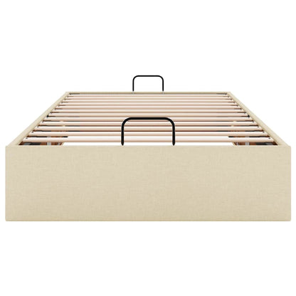 Struttura Letto Pouf senza Materasso Crema 90x190 cm in Tessuto