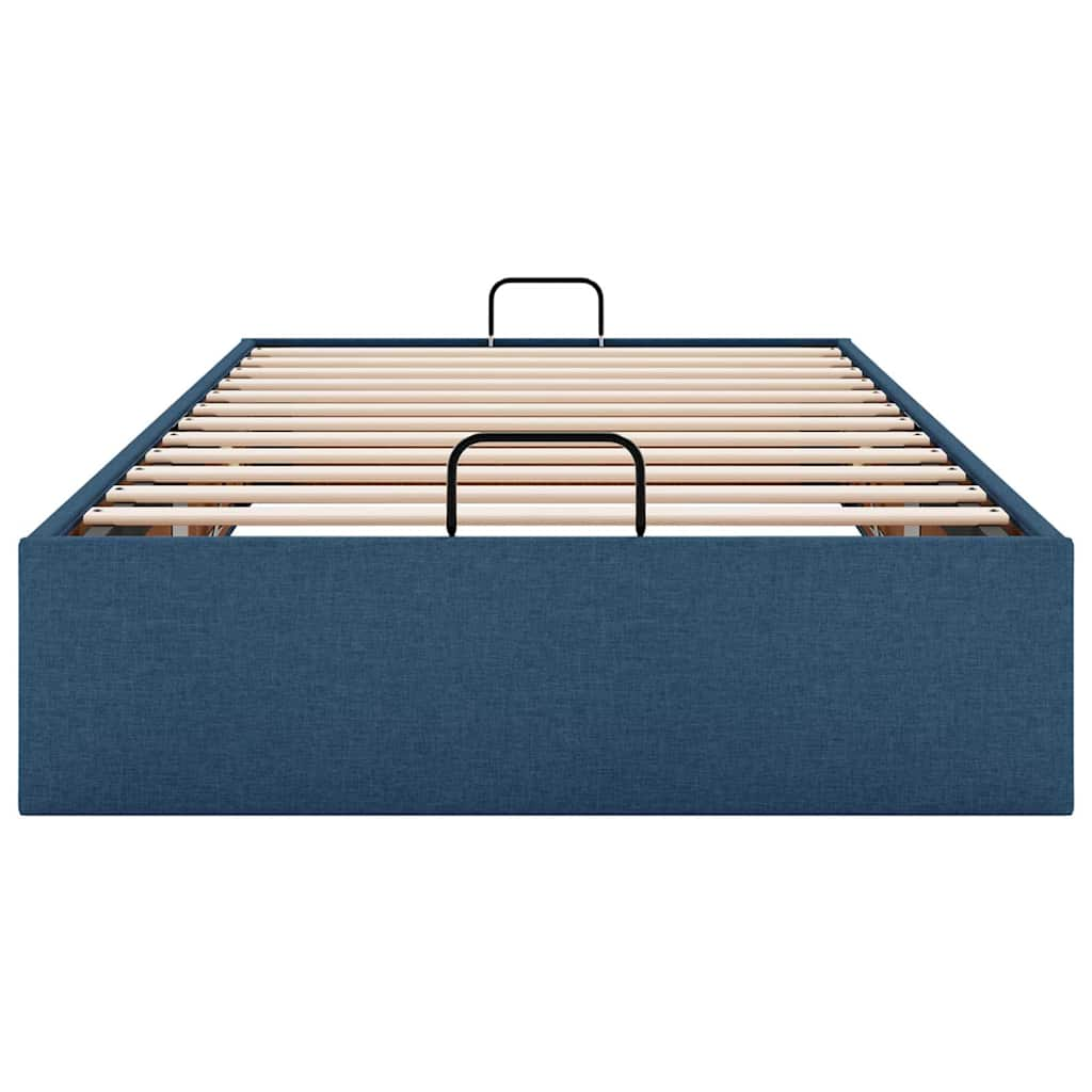 Struttura Letto Pouf senza Materasso Blu 90x190 cm in Tessuto