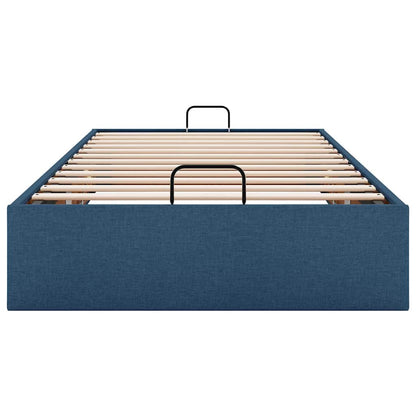 Struttura Letto Pouf senza Materasso Blu 90x190 cm in Tessuto