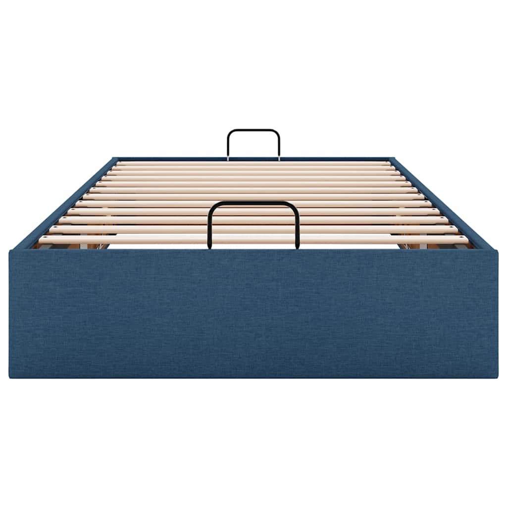 Struttura Letto Pouf senza Materasso Blu 90x190 cm in Tessuto