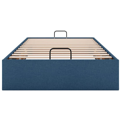 Struttura Letto Pouf senza Materasso Blu 90x190 cm in Tessuto