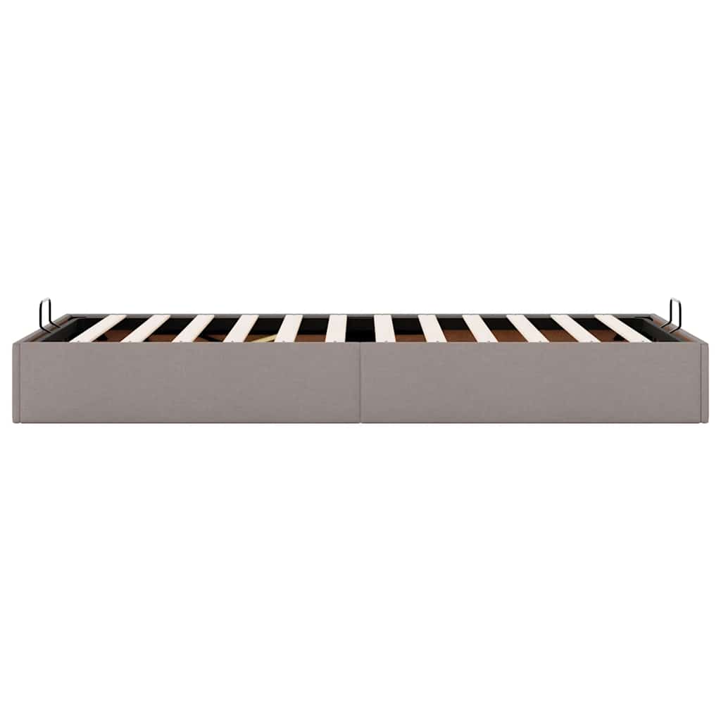 Struttura Letto Pouf senza Materasso Tortora 90x200 cm Tessuto