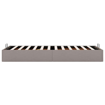 Struttura Letto Pouf senza Materasso Tortora 90x200 cm Tessuto