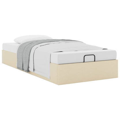 Struttura Letto Pouf senza Materasso Crema 90x200 cm in Tessuto
