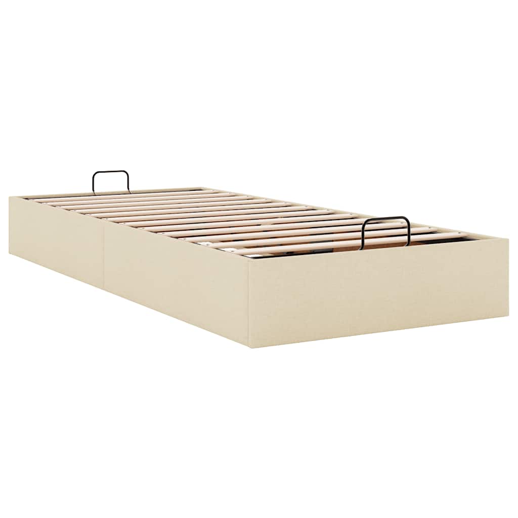 Struttura Letto Pouf senza Materasso Crema 90x200 cm in Tessuto | homemem39