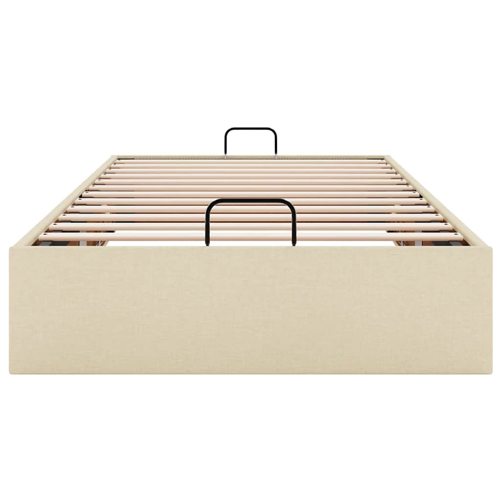 Struttura Letto Pouf senza Materasso Crema 90x200 cm in Tessuto