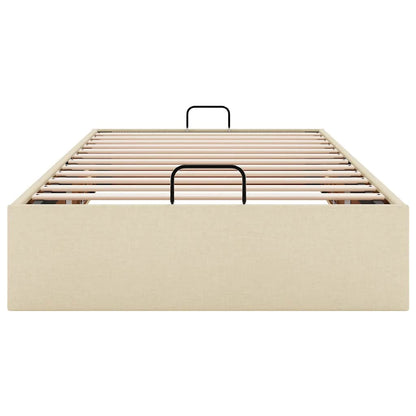 Struttura Letto Pouf senza Materasso Crema 90x200 cm in Tessuto