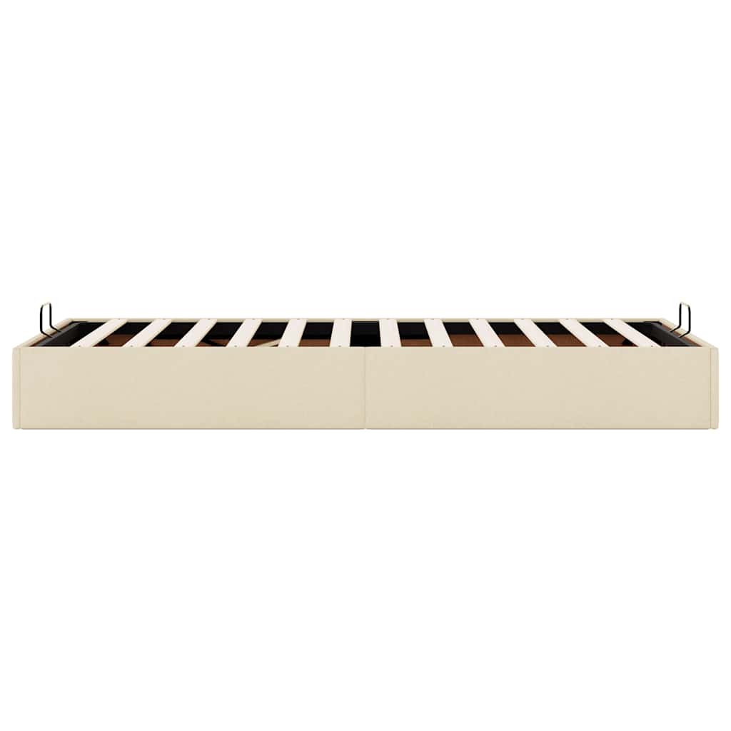 Struttura Letto Pouf senza Materasso Crema 90x200 cm in Tessuto