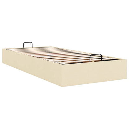 Struttura Letto Pouf senza Materasso Crema 90x200 cm in Tessuto
