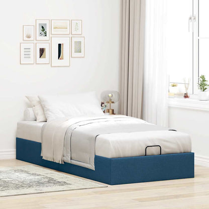 Struttura Letto Pouf senza Materasso Blu 90x200 cm in Tessuto | homemem39