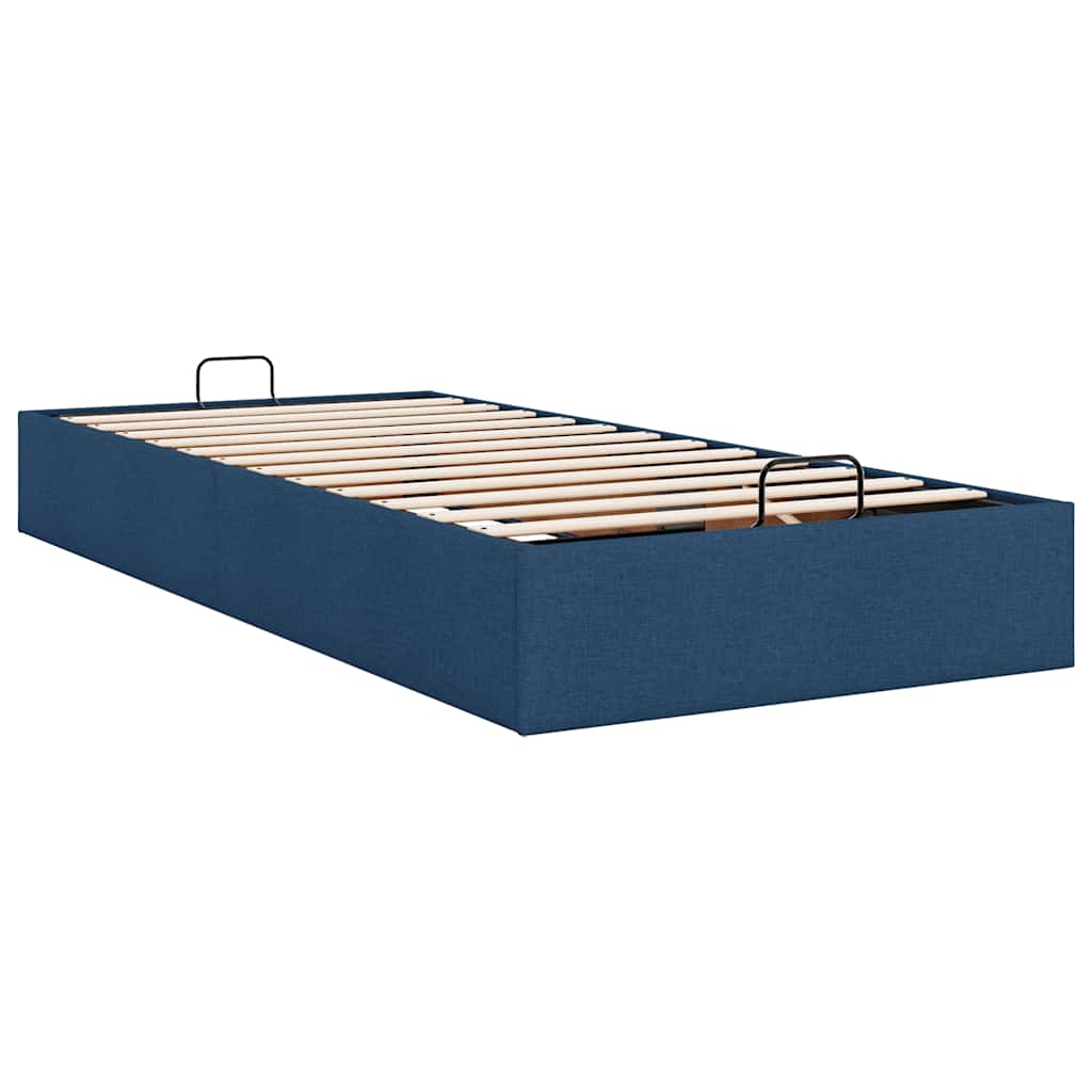 Struttura Letto Pouf senza Materasso Blu 100x200 cm in Tessuto | homemem39