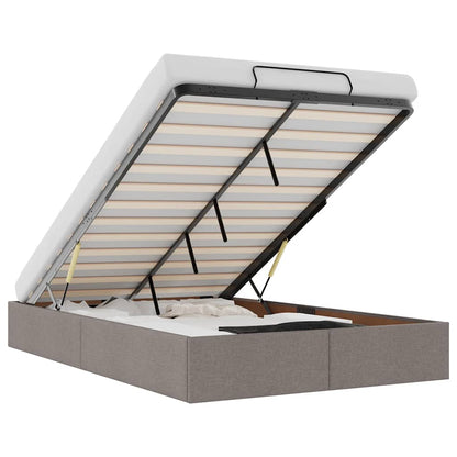 Struttura Letto Pouf senza Materasso Tortora 120x190 cm Tessuto