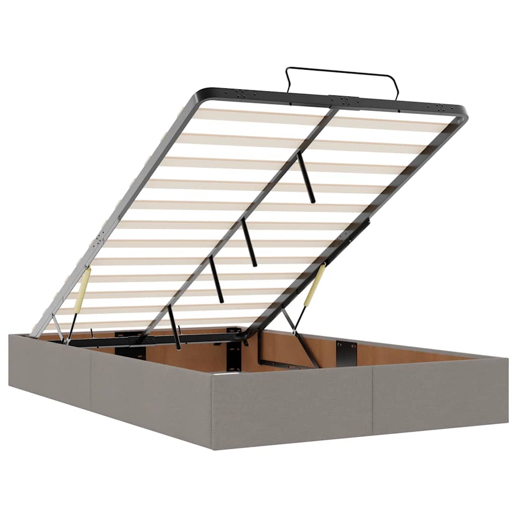 Struttura Letto Pouf senza Materasso Tortora 120x190 cm Tessuto