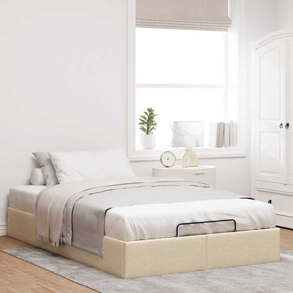 Struttura Letto Pouf senza Materasso Crema 120x190cm in Tessuto | homemem39