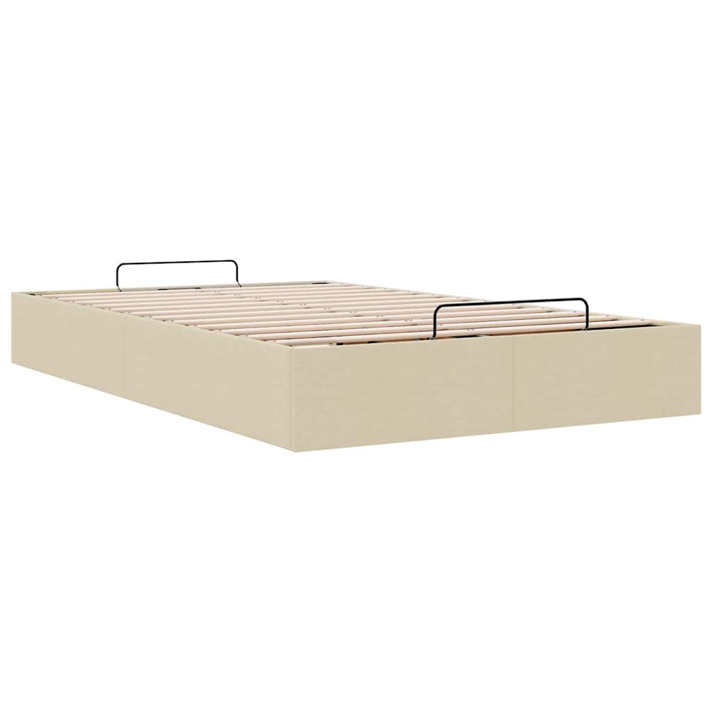 Struttura Letto Pouf senza Materasso Crema 120x190cm in Tessuto | homemem39