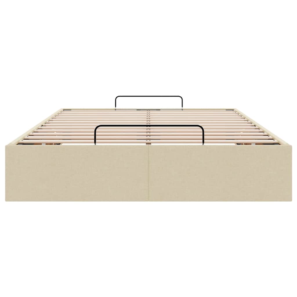 Struttura Letto Pouf senza Materasso Crema 120x190cm in Tessuto