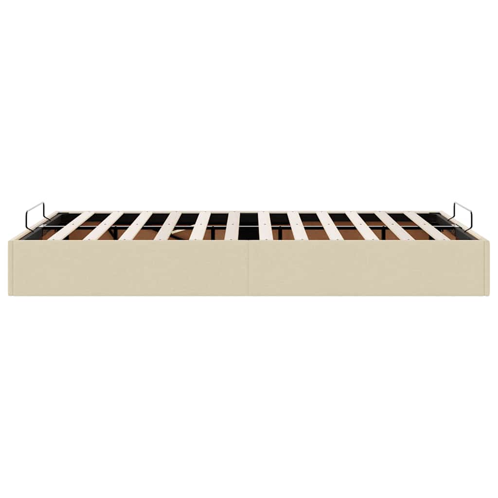 Struttura Letto Pouf senza Materasso Crema 120x190cm in Tessuto