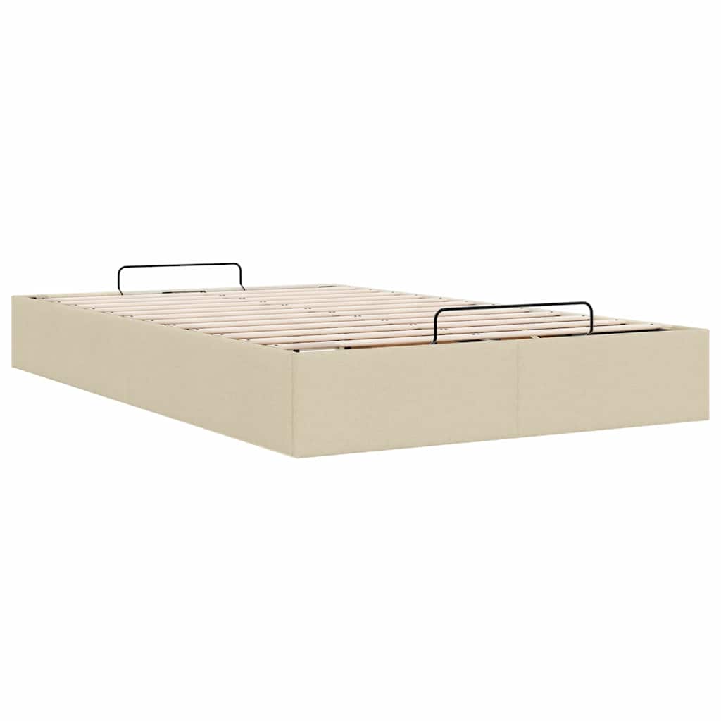 Struttura Letto Pouf senza Materasso Crema 120x190cm in Tessuto