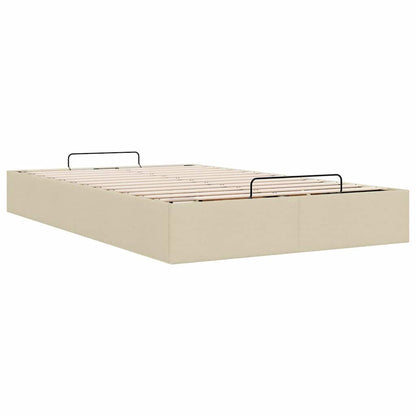 Struttura Letto Pouf senza Materasso Crema 120x190cm in Tessuto