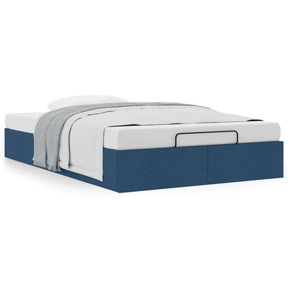 Struttura Letto Pouf senza Materasso Blu 120x190 cm in Tessuto