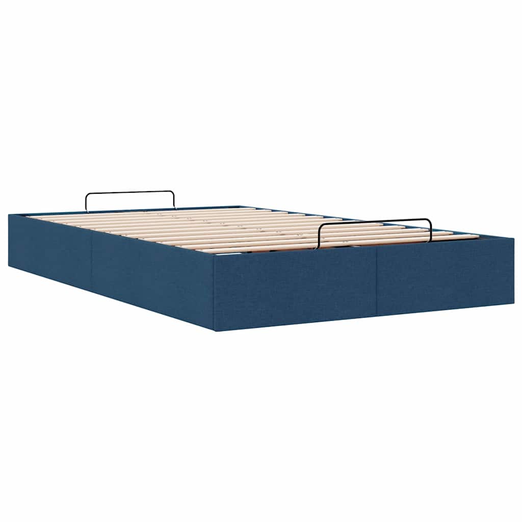 Struttura Letto Pouf senza Materasso Blu 120x190 cm in Tessuto