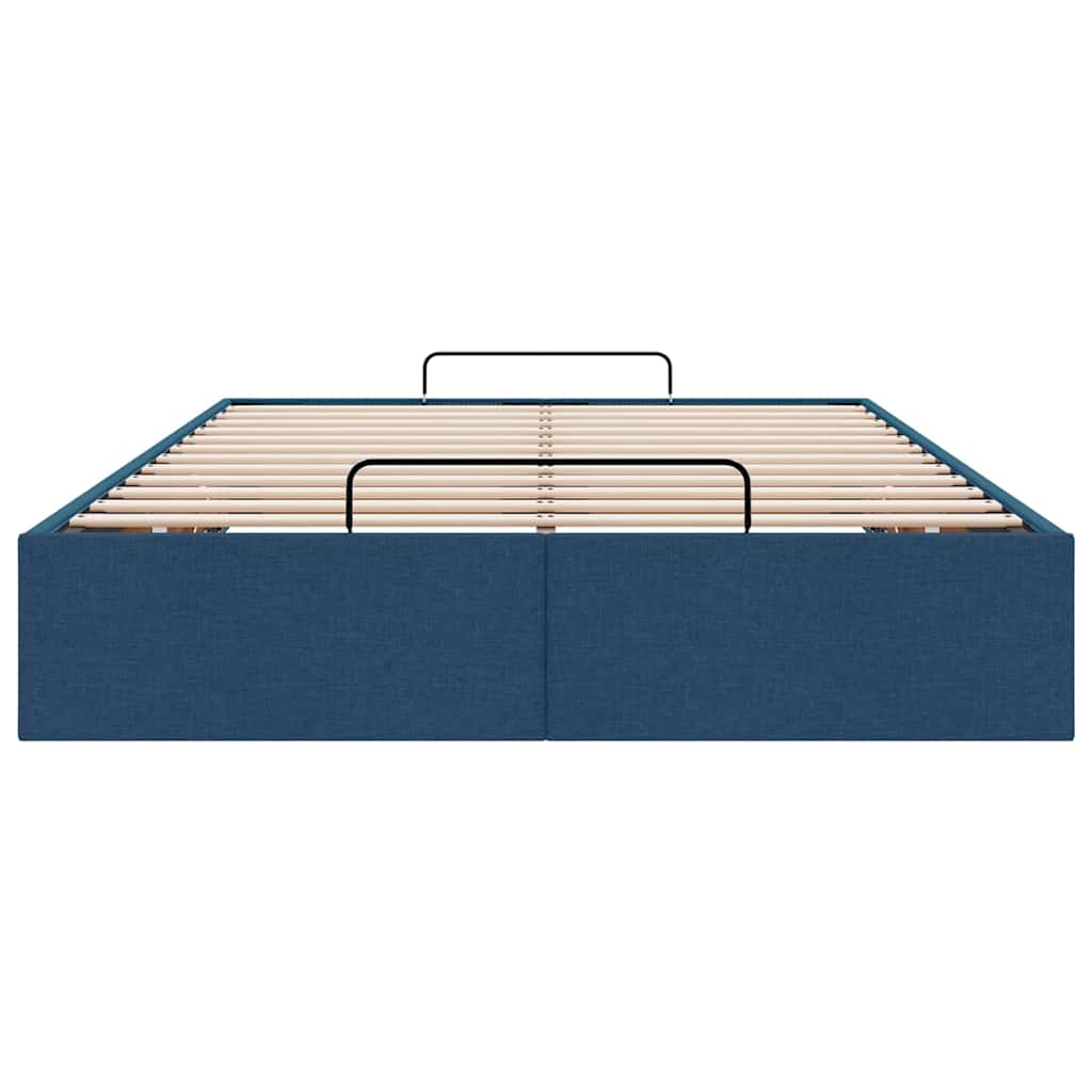 Struttura Letto Pouf senza Materasso Blu 120x190 cm in Tessuto