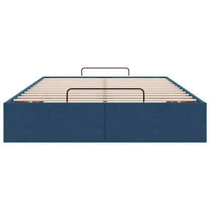 Struttura Letto Pouf senza Materasso Blu 120x190 cm in Tessuto