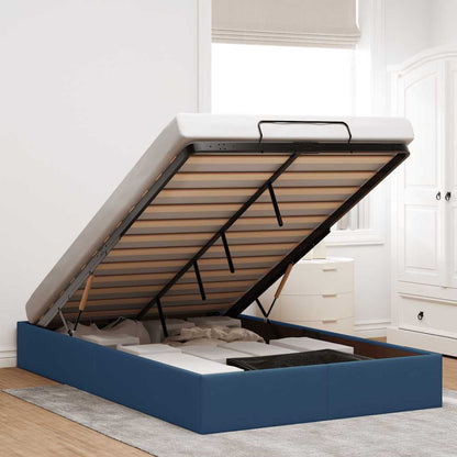 Struttura Letto Pouf senza Materasso Blu 120x190 cm in Tessuto