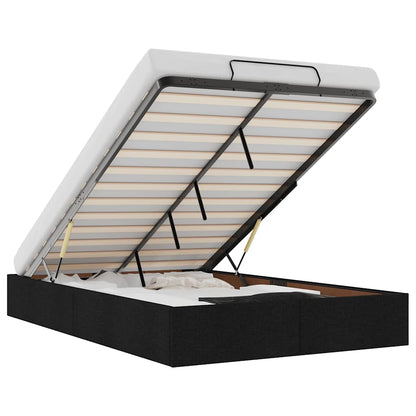 Struttura Letto Pouf senza Materasso Nero 120x200 cm in Tessuto - homemem39