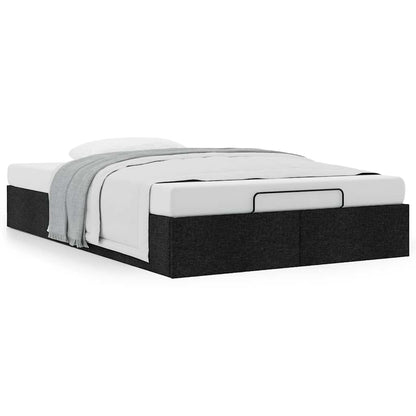 Struttura Letto Pouf senza Materasso Nero 120x200 cm in Tessuto