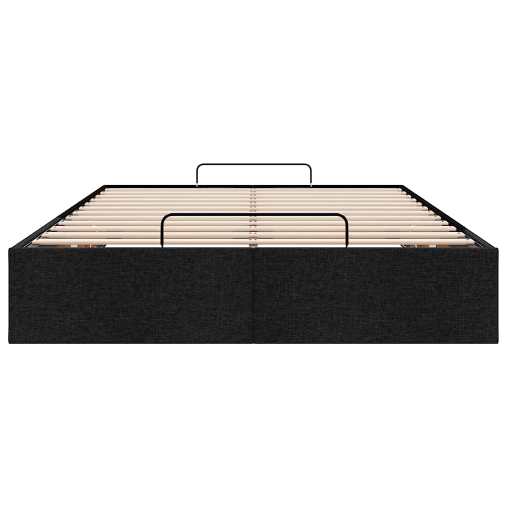 Struttura Letto Pouf senza Materasso Nero 120x200 cm in Tessuto
